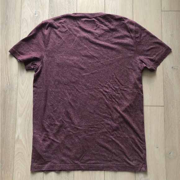 Abercrombie & Fitch Logo Embroidered Pocket T Shirt in Maroon Heather Size S - Picture 4 of 9